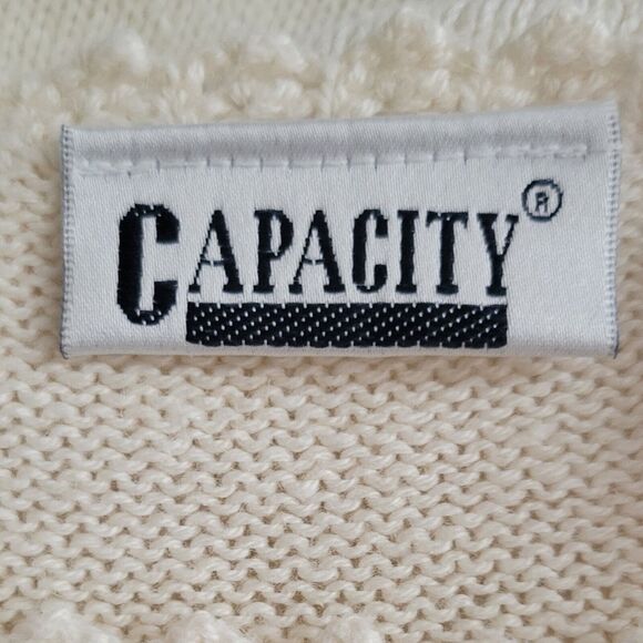 Capacity Sweater Women's Medium Embroidered Short Sleeve Vintage Style Boxy NEW - Picture 4 of 8